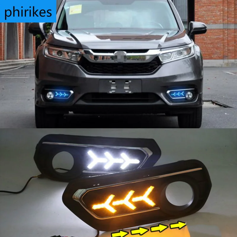 

1 Set For Honda AVANCIER 2017-2019 DRL Daytime Running Lights Daylight 12V ABS Fog Lamp Cover With Turn Yellow Signal Light