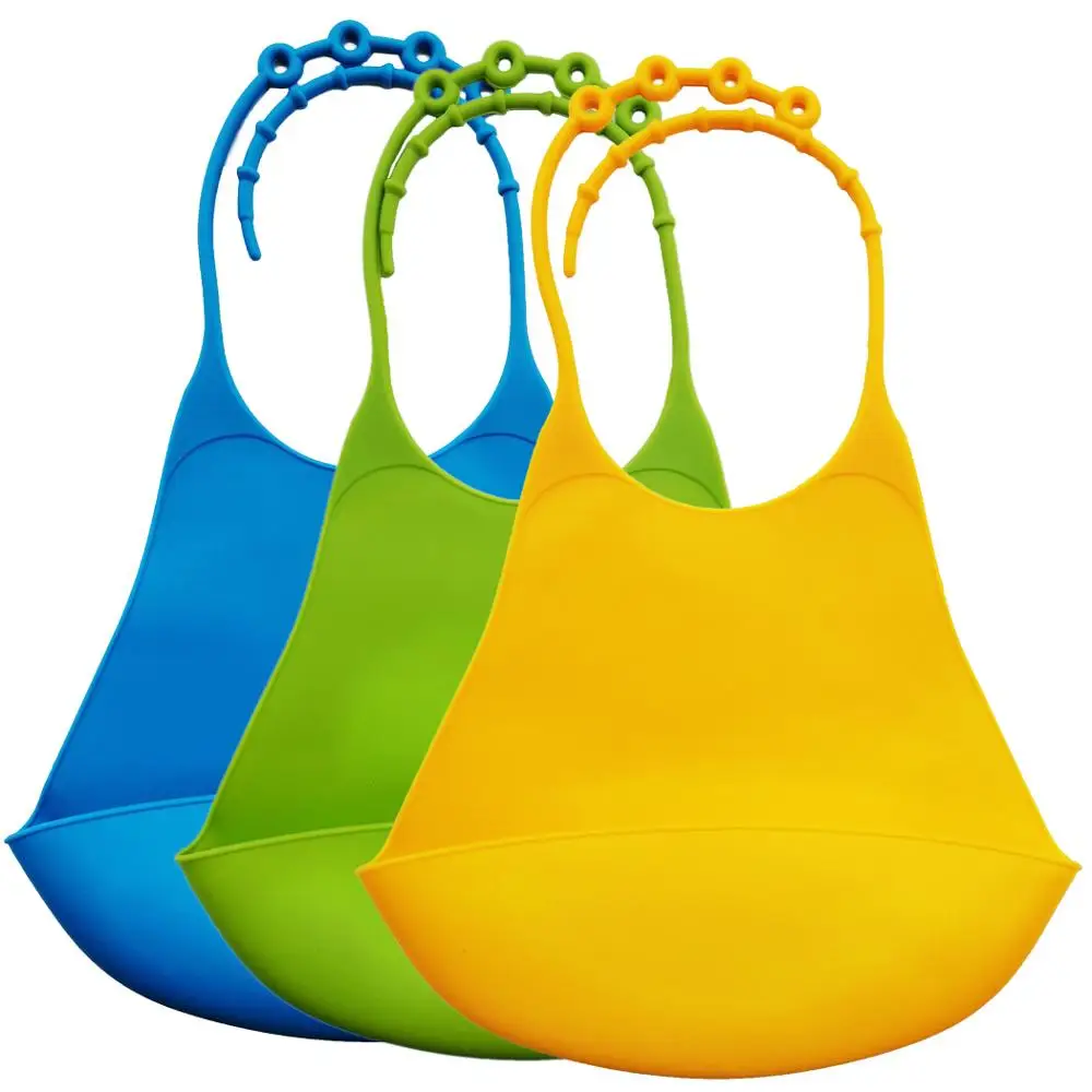 1PC Silicone Waterproof Anti-oil Reusable Alzheimer\'s Disease Patient Adult Elder Mealtime Bib Child Apron