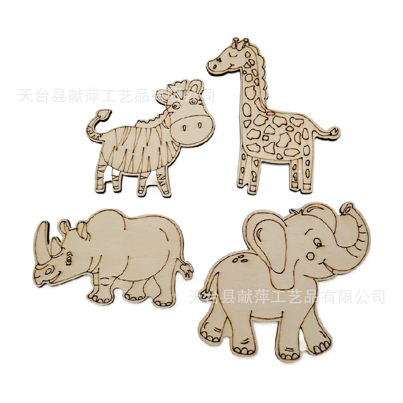 10 pz fai da te creatività animale Chip di legno decorazione della festa della casa scuola materna accessori in legno fatti a mano ornamento appeso