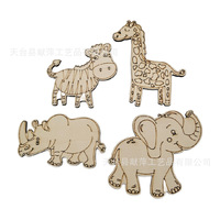 10pcs DIY Creativity Animal Wood Chip Home Party Decoration Kindergarten Handmade Wooden Accessories Hanging Ornament Kids Toys