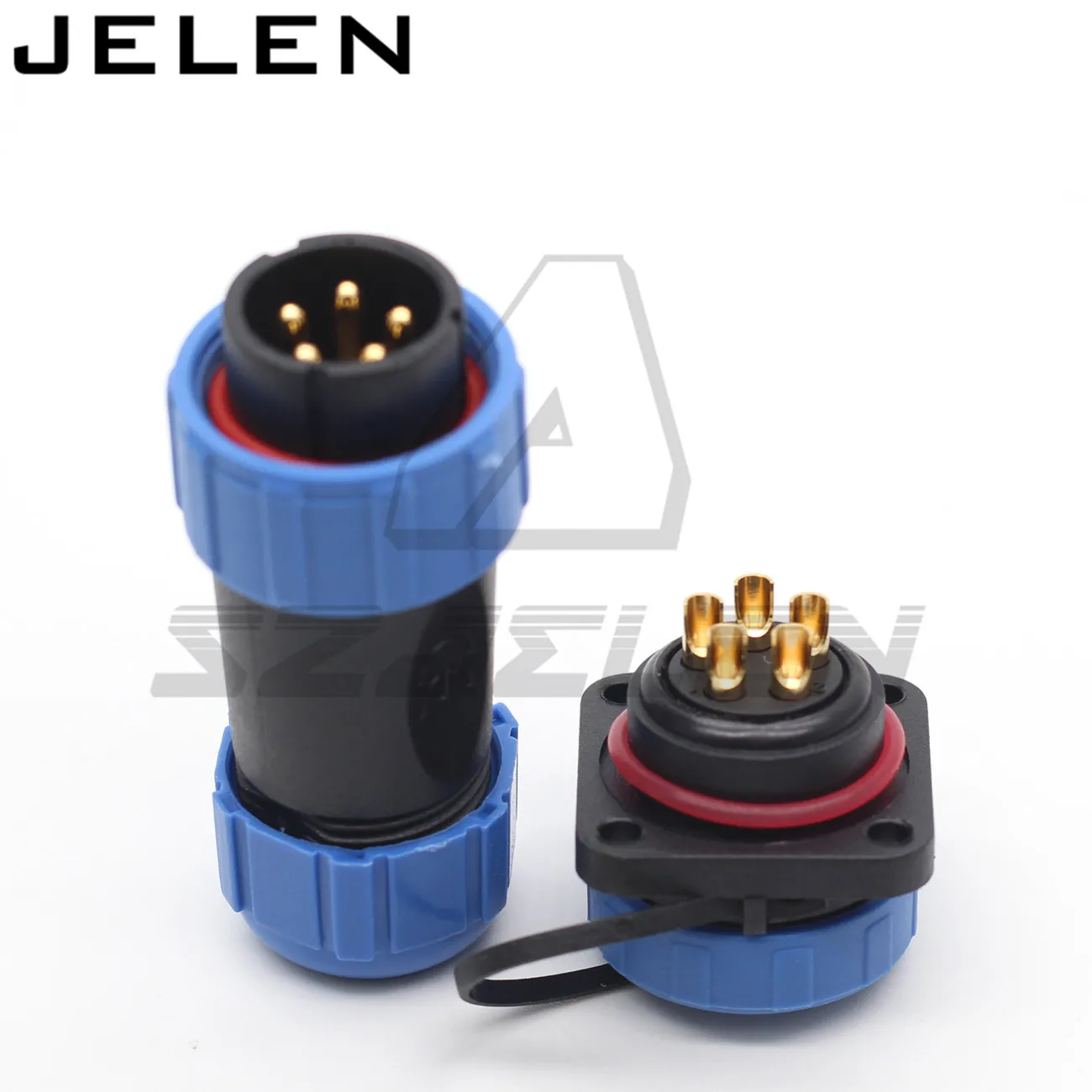 SP21 waterproof connector male and female with flange 4 hole IP68  2/3/4/5/6/7/8/9/10/12Pin