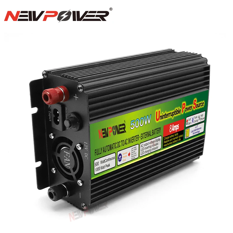 500W Off Grid Inverter with Charger, MAX 1000W UPS DC12V AC110V/220V Modified Sine Wave Power Inverter with charge function