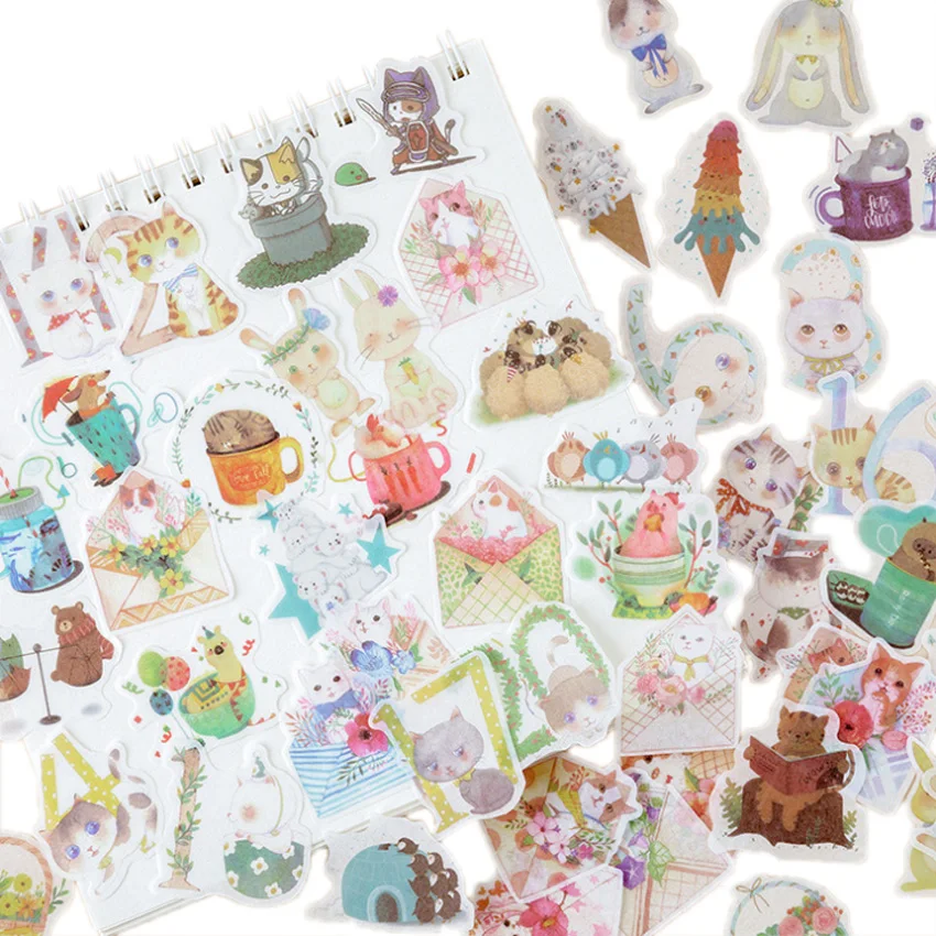 40pcs/pack Decorative Summer Concerto Series Sticker Diary Stationery Six Selections Scrapbooking Stickers