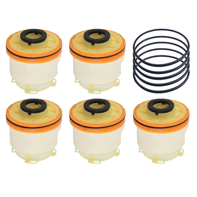 Fuel Filter Diesel Filter elements Kit for Toyota Hilux 2012-2015 Kun16 Kun26 Hiace 2017 Fortuner 12-15 23390-0L050 5Pcs