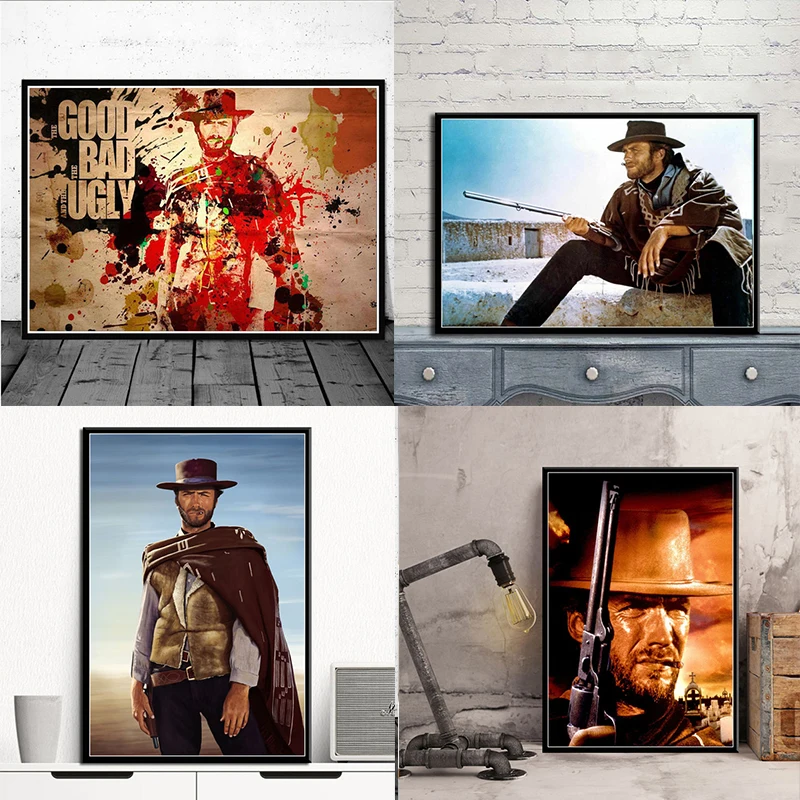 

Clint Eastwood A Fistful Of Dollars Movie Canvas Painting Posters And Prints Wall Art Picture Vintage Poster Home Decorative