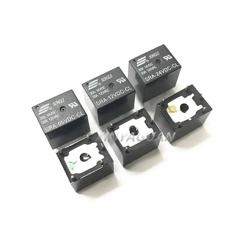 

10Pcs SONGLE Power Relay SRA-05VDC-CL SRA-12VDC-CL SRA-24VDC-CL 5V 12V 24V 5Pin 20A 14VDC T74 Conversion type Automobile relay