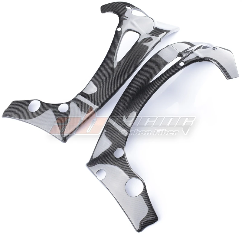 Motorcycle Side Frame Cover Protection Frame Cover Trim Spoiler For Yamaha R1 2009 - 2014 Full Carbon Fiber 100%