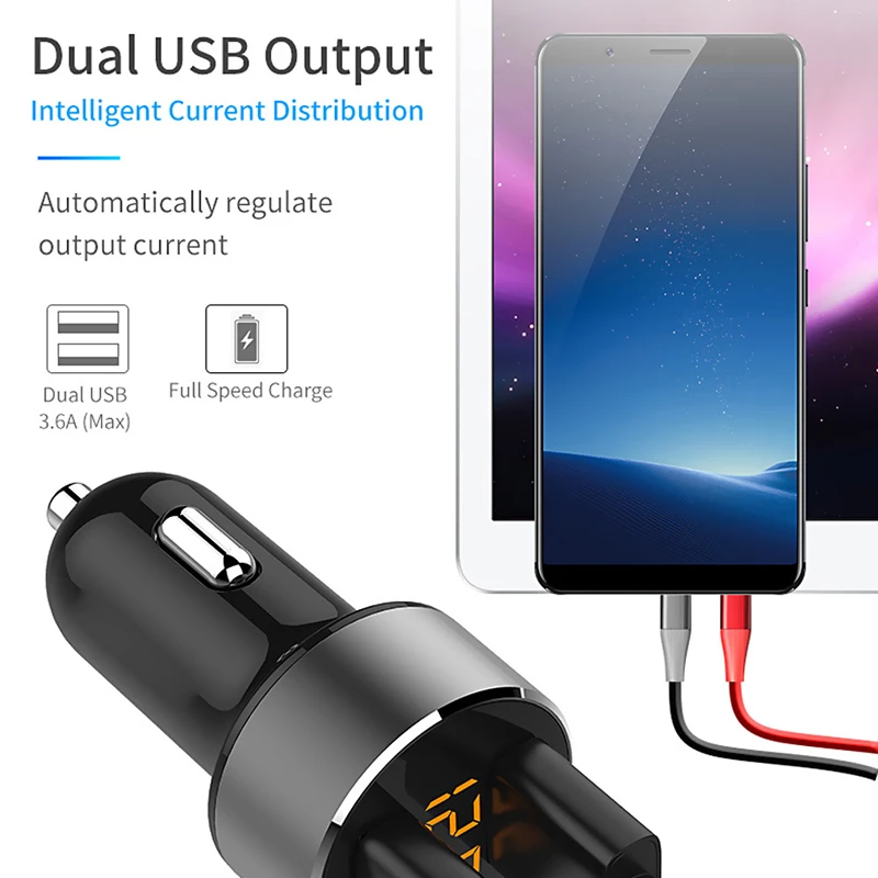 Dual USB Car Charger for iPhone 11 XR Max Xiaomi Samsung Quick Charge 3.0 Fast Charging Car-Charger Phone Charger Adapter in car