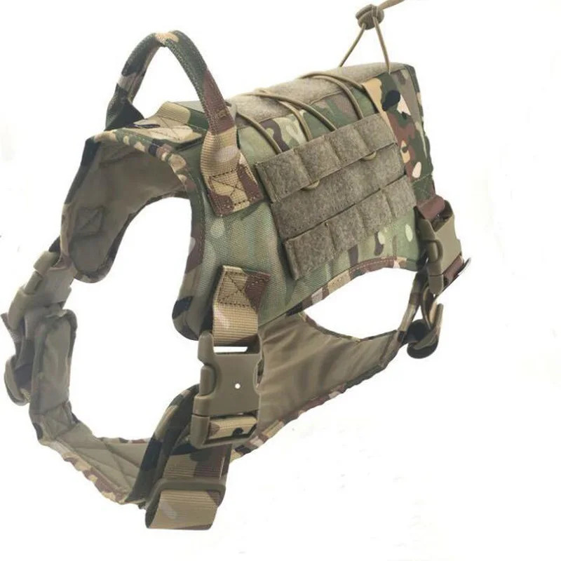 Military Police Tactical Dog Harness K9 Working Pet Dog Vest Dog Training For Medium Large Dogs Clothing Accessories Tan Green