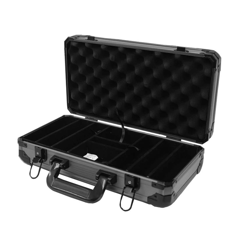 

Casino Texas Poker Chips Case Suitcase Texas Poker Chips Box Aluminum Black Suitcase Storage Box Can Put 200 & 300 pcs Chips