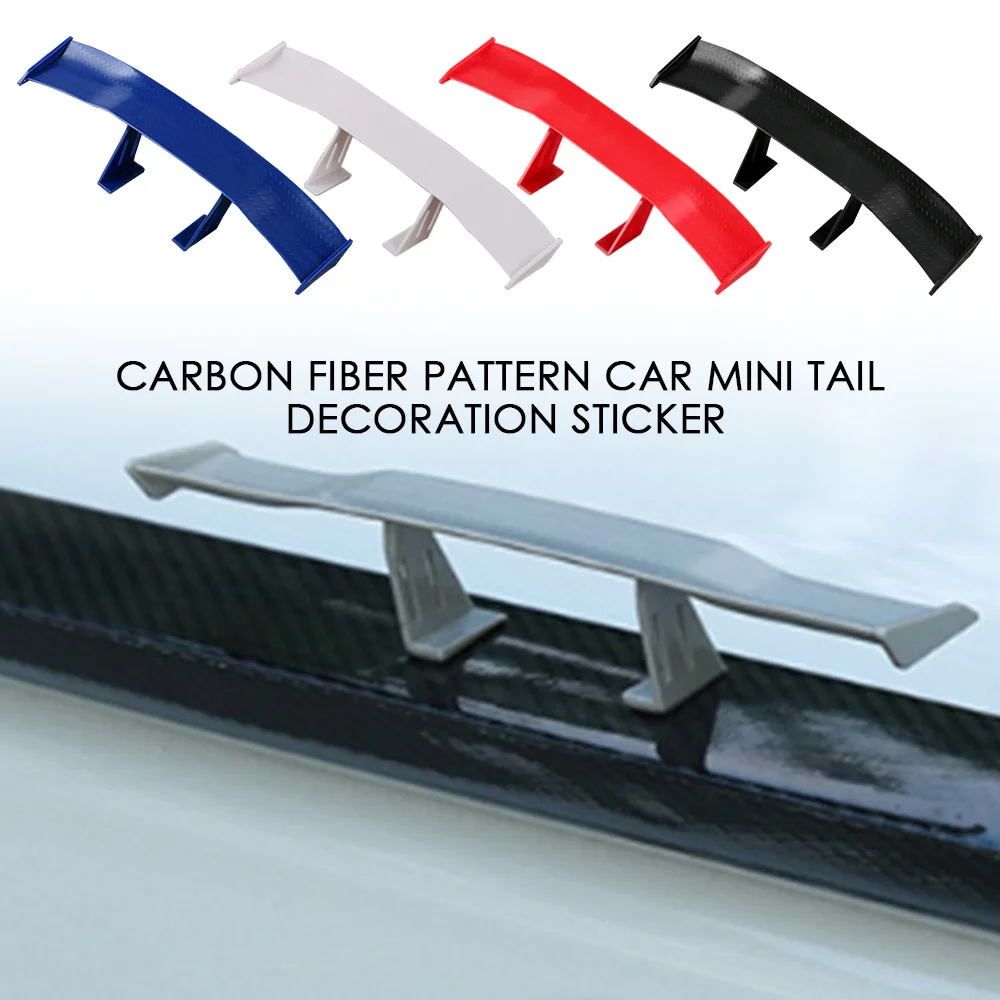 

Carbon Look Car Rear Spoiler Mini Wings Small Model Decoration Auto Styling Accessories Black Grey White Blue GT Style Winglet