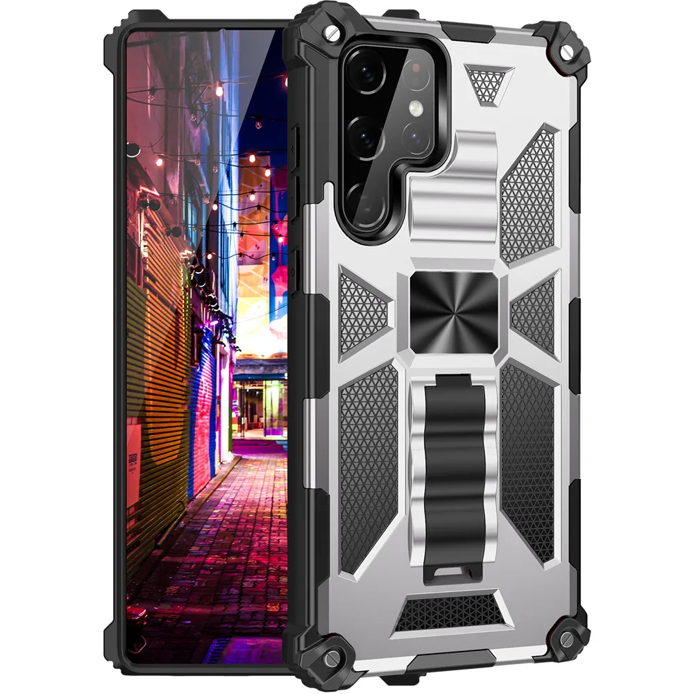 Military Hard Armor Shockproof Case For Samsung Galaxy S26 Ultra S25 FE S24 S23 S22 S21 A57 A17 A15 A16 A56 Kickstand Back Case
