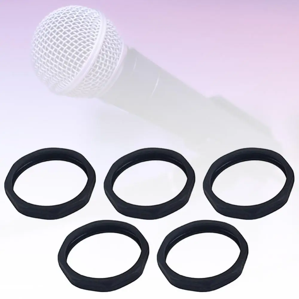 5Pcs Soft Rubber Microphone Anti-Slip Anti-drop Ring Mic Protector Accessories