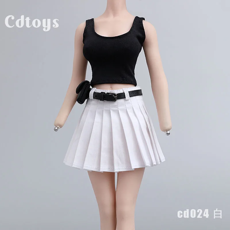 1/6 CDTOYS CD024 Female Soldier Clothes Set Many Colors School Uniform Small Vest Pleated Skirt Belt For 12'' Action Figure