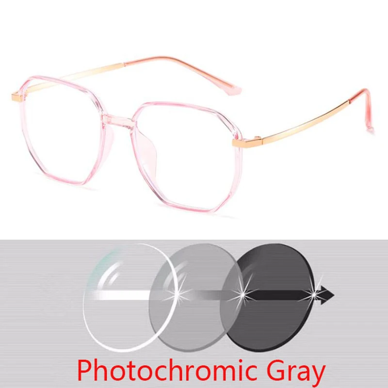 -1.0 -1.5 -2.0...-6.0 -6.5 -7.0 Radiation Protection Polygon Eyewear Women Metal Legs Spectacles Men Optical Glasses