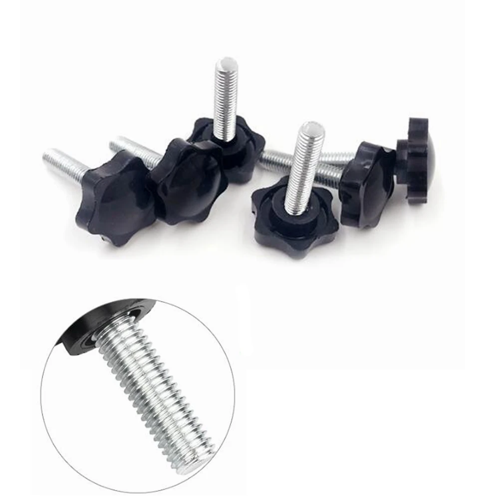 10pcs M5 M6 M8  Plastic Handle Screw Plum Hand Tighten Screw Star-Shaped Tightening Nuts Bakelite Carbon Steel Knob