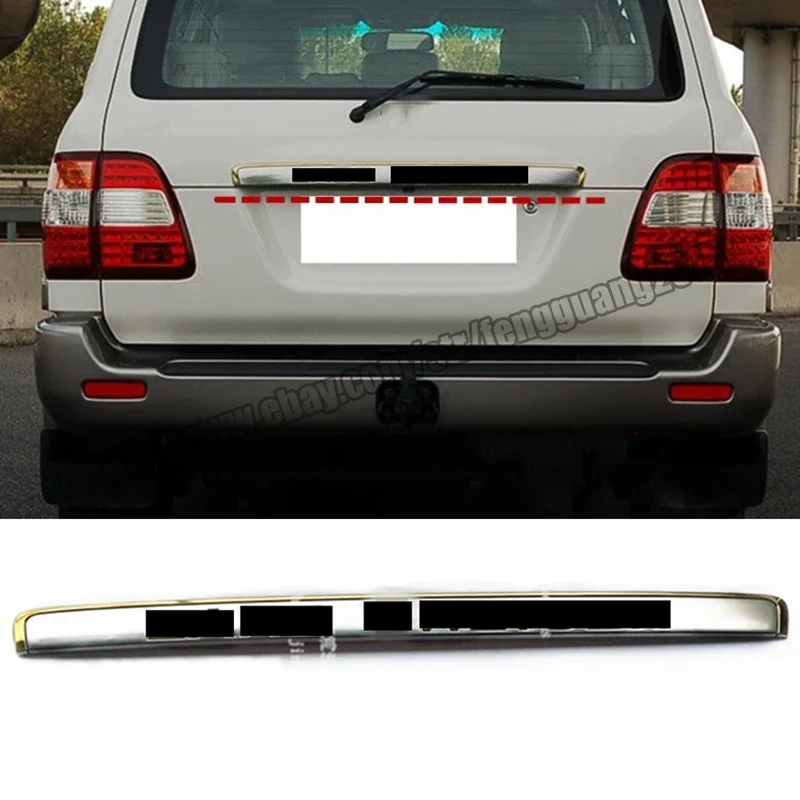 For Land Cruiser 1998-2007 LC100 FZJ100 UZJ100 4500 4700 Car Auto Rear License ABS Chrome Tail Door Trim