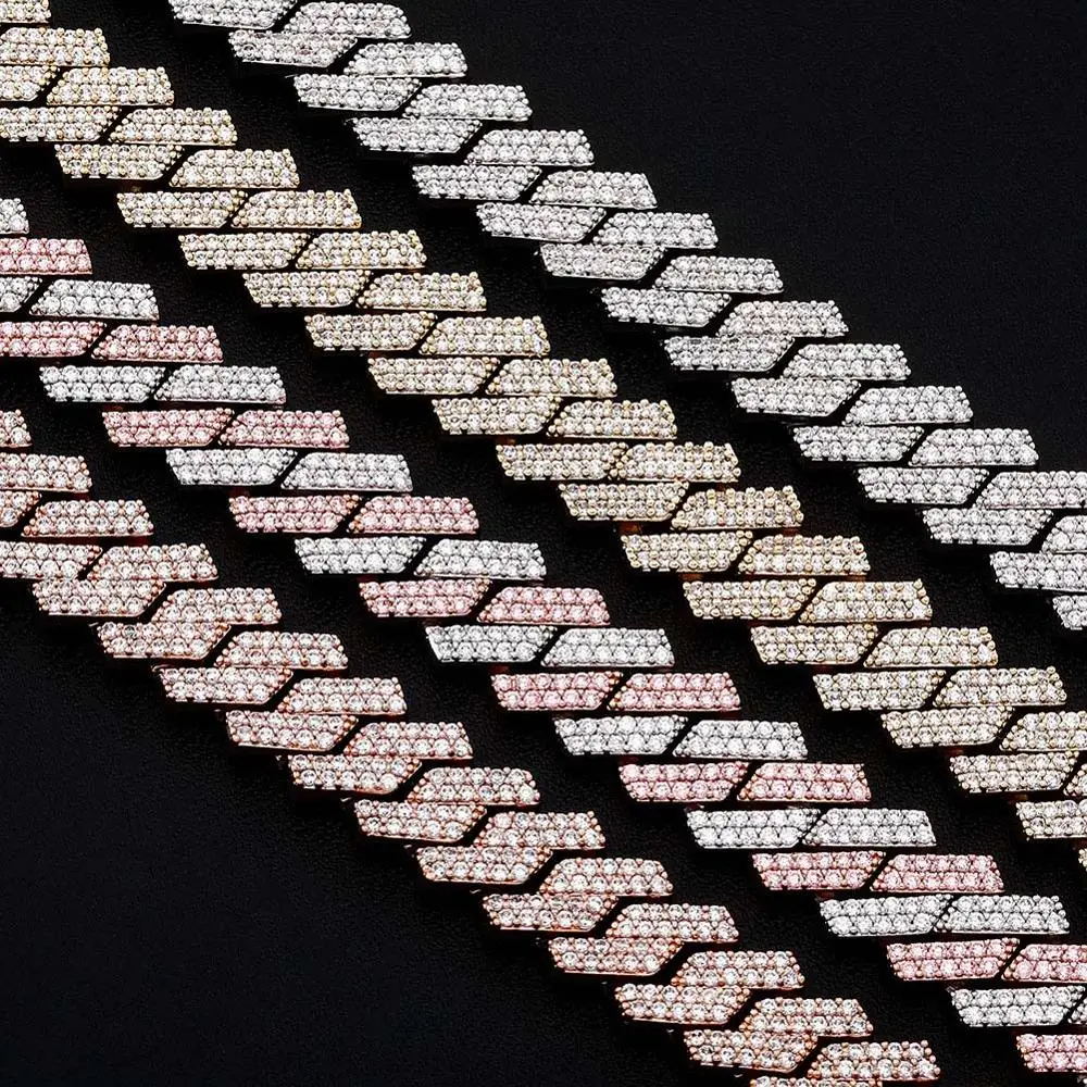 TOPGRILLZ Mens Necklace 12mm Luxury Fashion Miami Cuban Chain Iced Out Micro Pave AAA Cubic Zirconia Hip Hop Jewelry For Gift