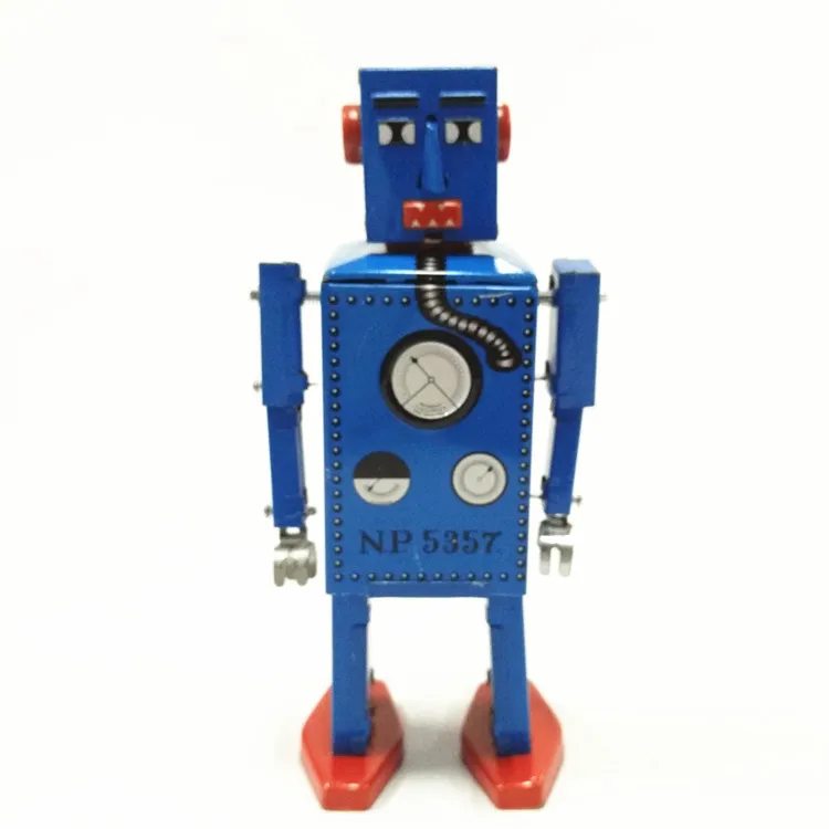 [Funny] Adult Collection Retro Wind up toy Metal Tin LILLIPUT Robot toy Mechanical toy Clockwork toy figures model kids gift