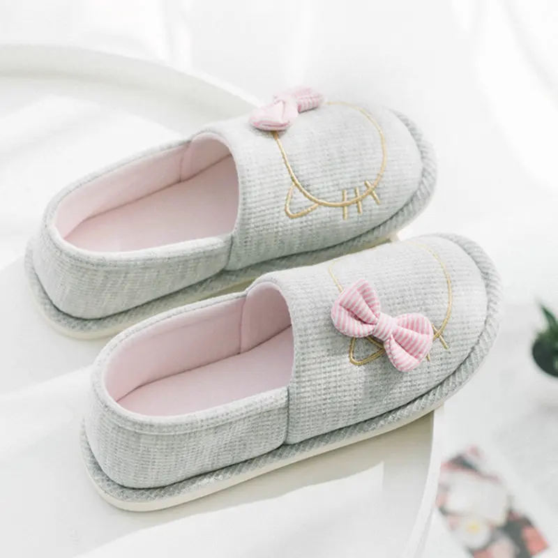 Summer Thin Bag Heel Breathable Lovely Thick Bottom Cotton Slippers Women\'s Household Indoor Antiskid Spring Autumn Postpart