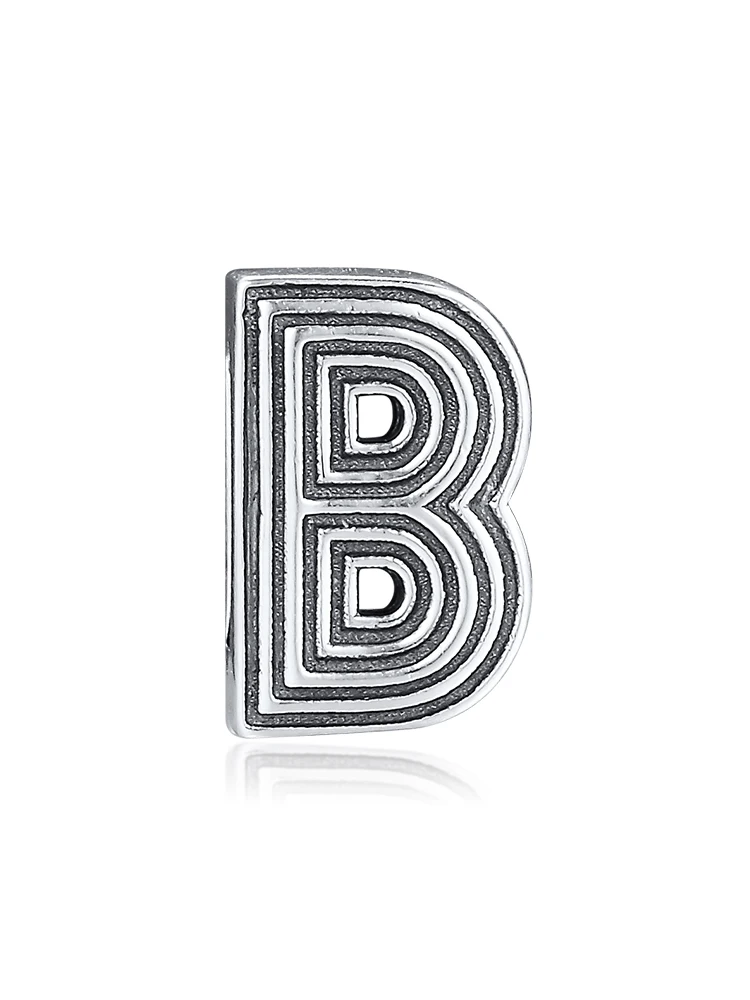 

Charms Fits for Europe Bracelets Necklaces Letter B Clip Beads 100% 925 Sterling Silver Jewelry Free Shipping