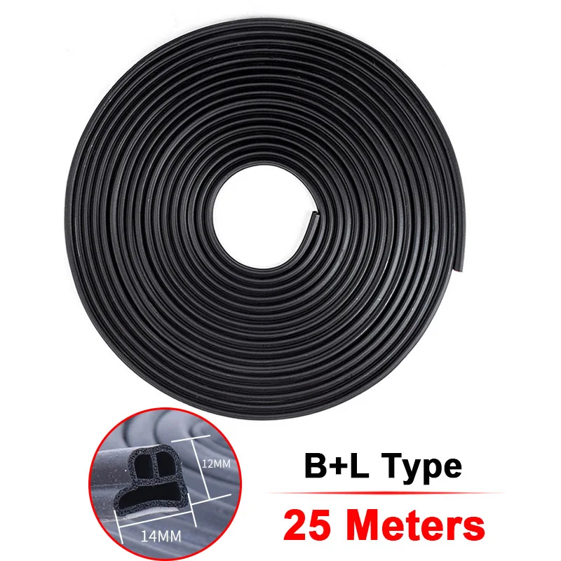 Anti-collisionB Type Door Seal Sound Insulation Car Door Sealing Strip Rubber Weatherstrip Edge Trim Noise Insulation автотовары