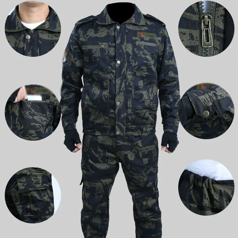 2022 New Spring And Autumn Outdoor Camouflage Suit Men\'s Labor Protection Suit Welder Wear-resistant Overalls