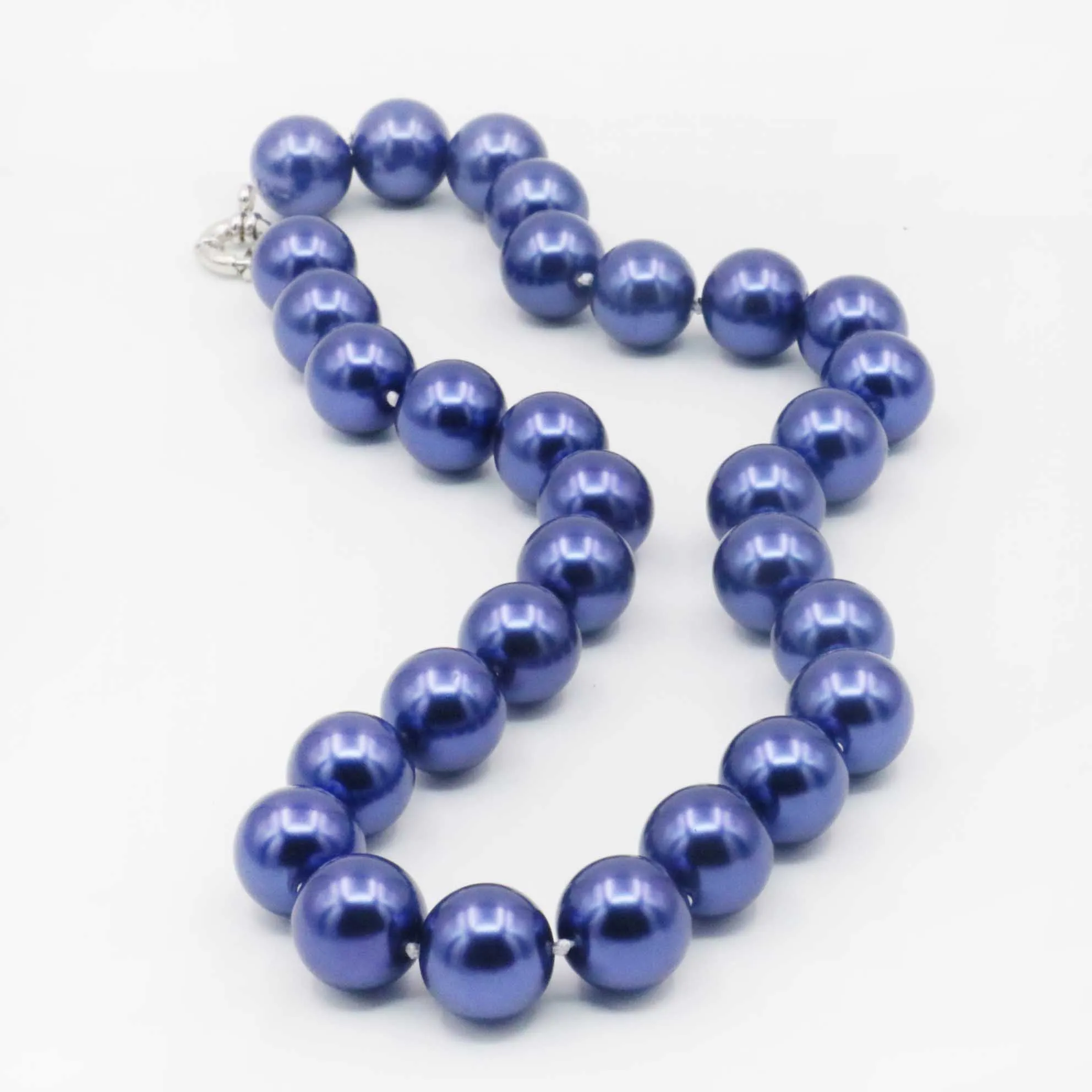 10mm South Sea Dark Blue Shell Pearl Necklace Pearl Beads Women Girls Fashion Jewelry Making Design Rope Chain Neckwear 18INCH