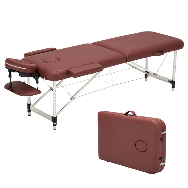 Tables de massage de spa portables professionnelles, lit de beauté pliant, léger, pliable avec sac, meubles de salon, alliage d\'aluminium