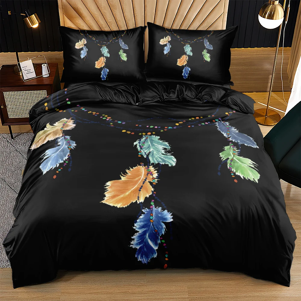 3D Custom Design Black Beddings Bedclothes Pillowships Set Comforter Cases Sets Quilt Cover King Queen Full Twin Size Bohemian 