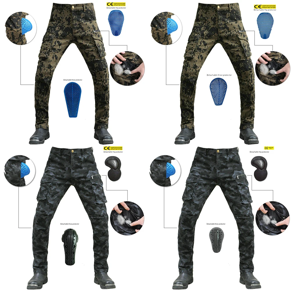 

Camo Moto jeans Men Women Outdoor Cycling Protective Gear Riding Touring Motorbike Trousers Motocross Pants 2021 New