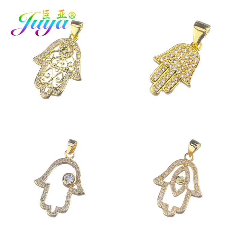 Juya DIY Fashion Charms Accessories Supplies Handmade Hamsa Hand Of Fatima Pendants For Fashion Bracelet Necklace Making