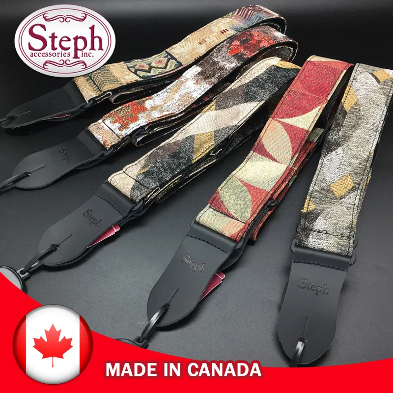 Steph Collection TAP-2412 Tapestry Guitar Strap with 9 Patterns Available, Made in Canada