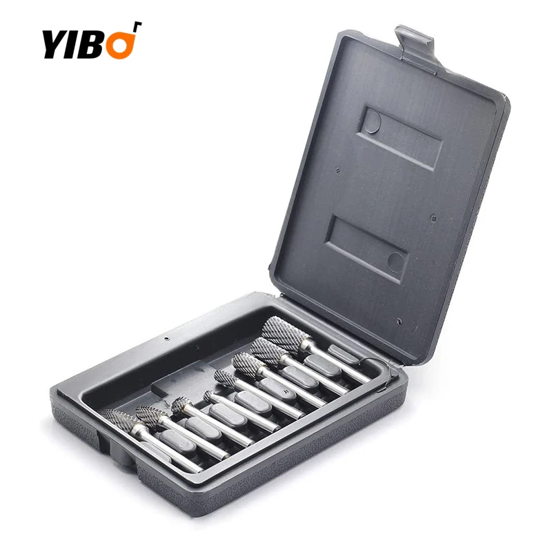 คาร์ไบด์ Rotary Burr ชุด Dor Die Grinder เจาะทังสเตนคาร์ไบด์ Burrs ชุด6MM 8PCS Shank คู่ตัด
