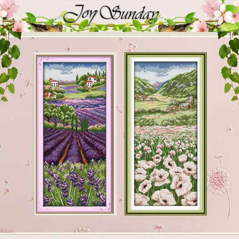 Lavender Champaign Patterns Counted Cross Stitch Set DIY 11CT 14CT 16CT Stamped DMC Cross-stitch Kit Embroidery Needlework Craft