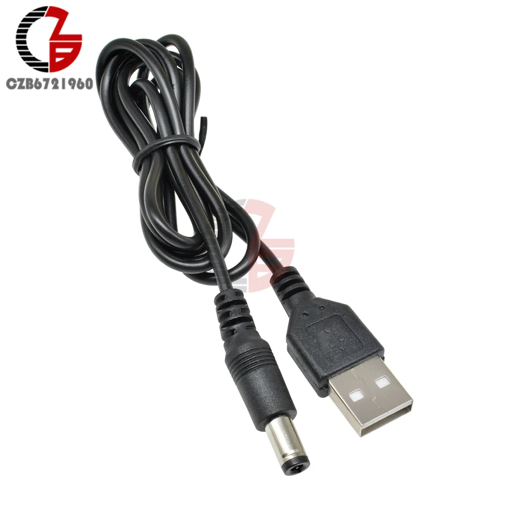 USB 2.0 Male A to DC 5.5mm x 2.1mm Plug DC Power Cord Socket Cable DC to USB Converter Adapter Cable for Power Charger