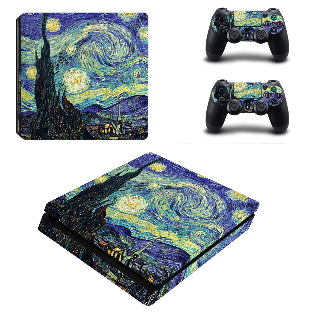 Starry Sky Night PS4 Slim Skin Sticker For Sony PlayStation 4 Console and Controllers PS4 Slim Skins Sticker Decal Vinyl