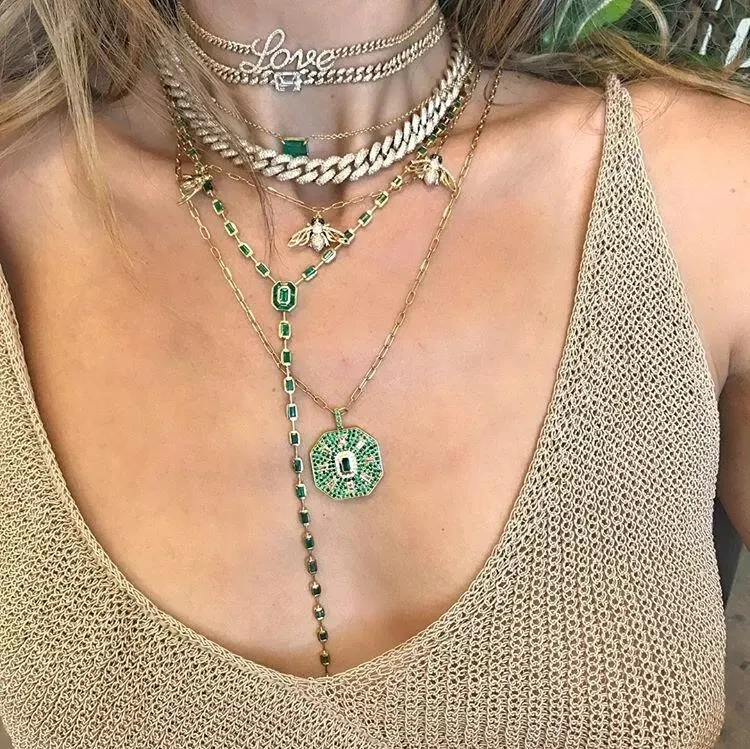 2025 جديد عصري مجوهرات نسائية هدايا رسالة الحب القلب زركونيا تشيكوسلوفاكيا ميامي سلسلة المختنق الفاخرة الزفاف السيدات سلسلة القلائد #2