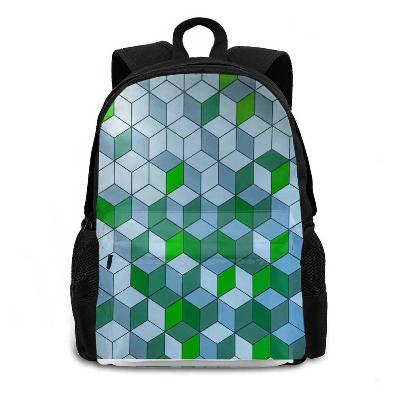 Square Pattern Design Modern Pattern Design Bag Student'S Backpack Geometric Abstract Modern Pattern Graphic Square Gold