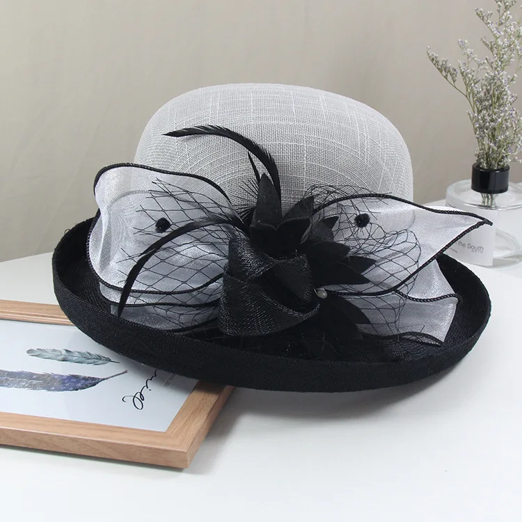 Women Fascinator Hat Cocktail Wedding Party Church Headpiece Fashion Headwear Formal Flower Hair Accessories