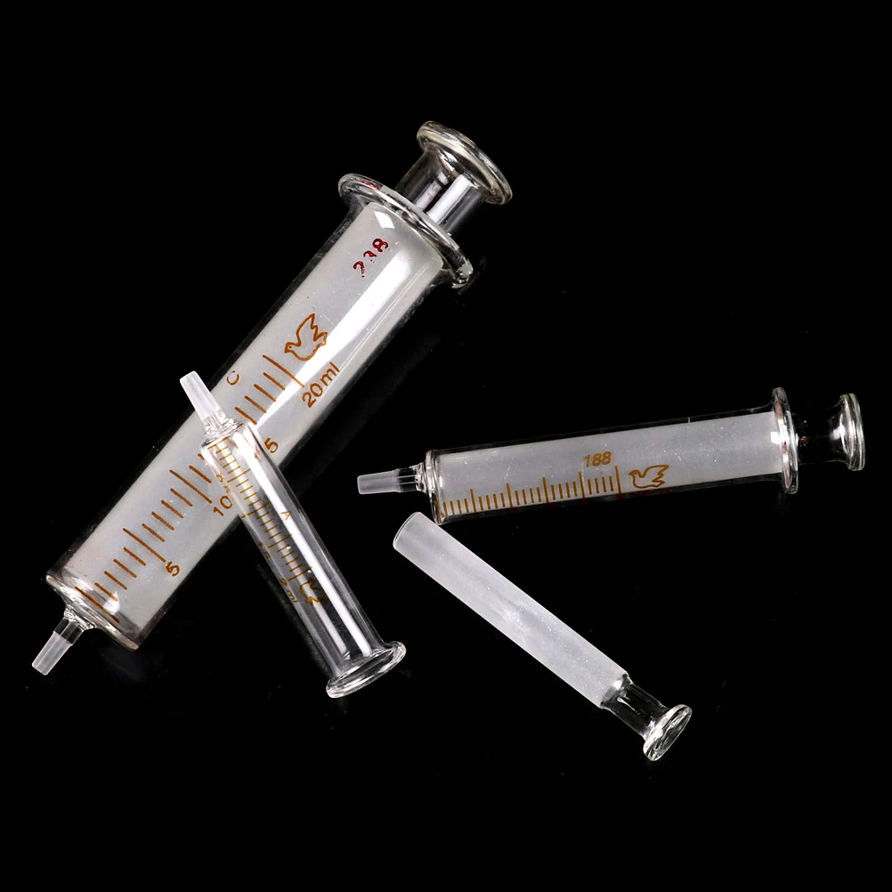 2ML 5ML 10ML 20ML Di Vetro Siringa Injector Campionatore di Erogazione Con Inchiostro Medicina Chimica