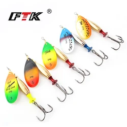 FTK Spinner Lure Bait Long Cast 18g 24g Spoon Lures pike Metal Fishing Lure Bass Hard Bait With Treble Hooks