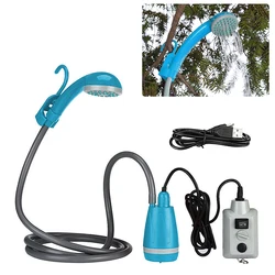 Outdoor Camping Shower Pump Portable Camping Shower Rechargeable Shower Head for Camping Hiking Traveling Beach Picnic