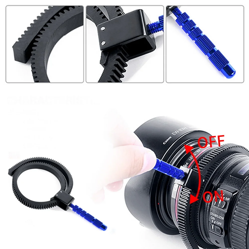 1pc For SLR DSLR Camera Accessories Adjustable Rubber Follow Focus Gear Ring Belt 49mm to 82mm Grip for DSLR Camcorder Camera