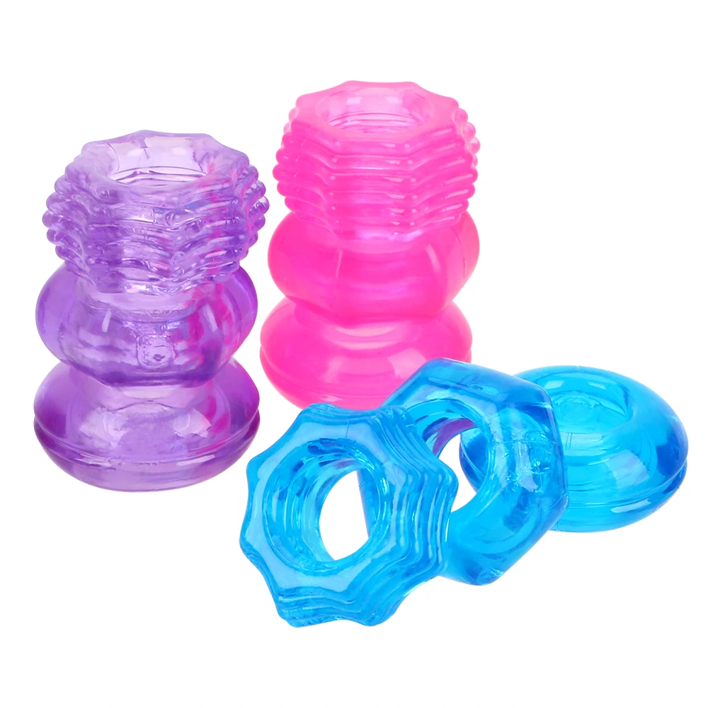 3pcs Set Jelly Penis Rings For Men Cock Extender Enlargement Male Masturbator Medical Delay Ejaculation Sex Toys Adult Couple