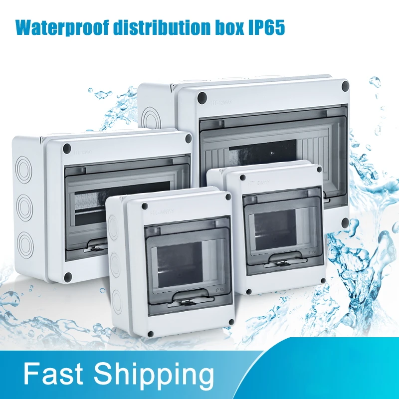 8 Way Plastic Electrical Distribution Box Waterproof MCB Box Enclosure Box Junction Box HT Series