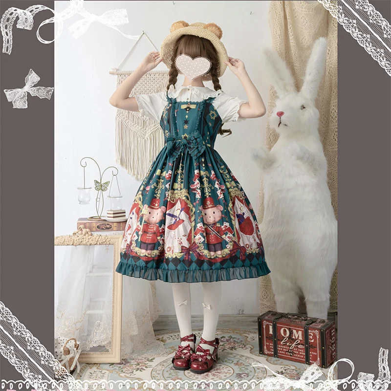 Süße prinzessin lolita kleid vintage spitze bowknot peter pan kragen hohe taille viktorianischen kleid kawaii mädchen gothic lolita jsk loli