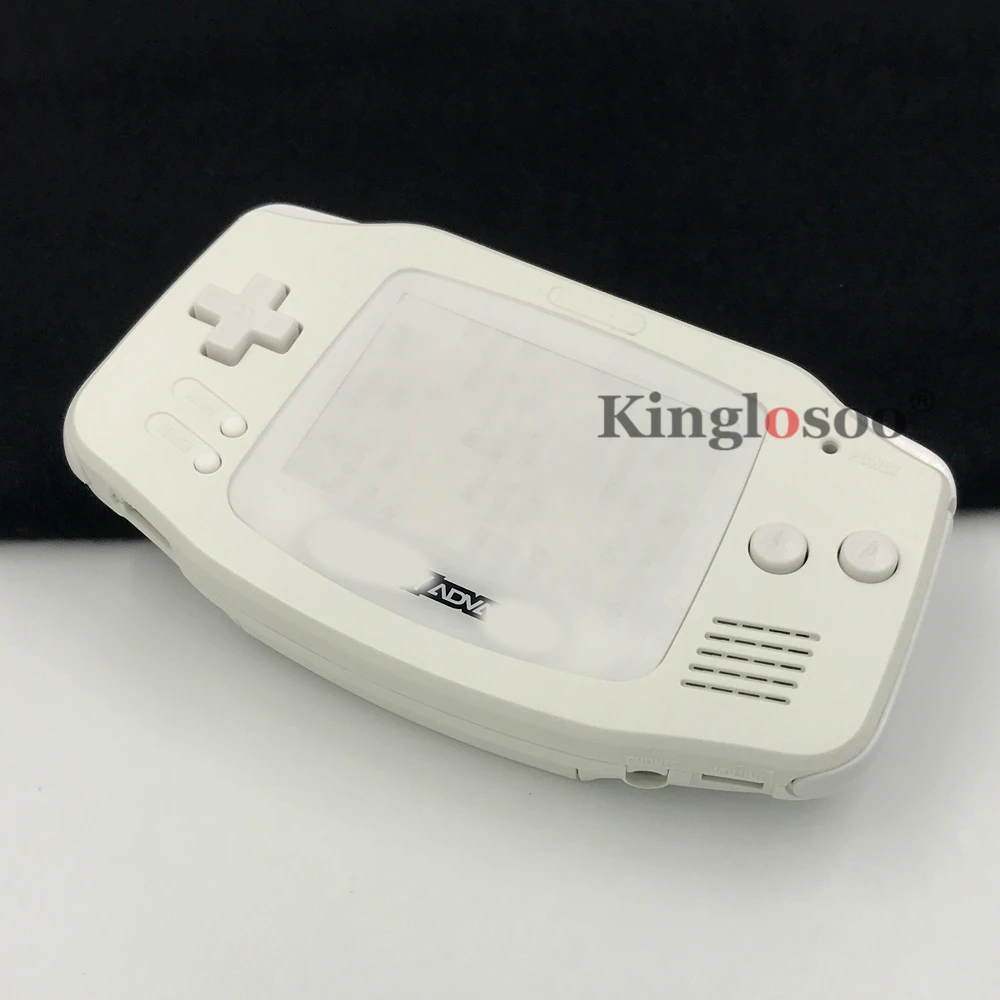 Kit de carcasa precortada para consola GBA, carcasa de repuesto para Game boy Advance, color blanco, IPS, V2