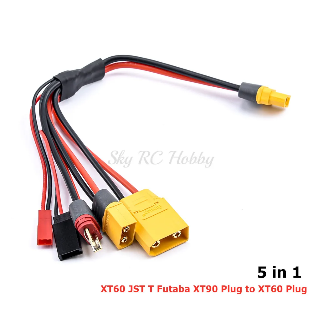 4in1 / 5in1 XT60 Plug 20cm Charger Connector to XT60 JST T Futaba XT90 Plug Wire Cable for ISDT Hota Toolkit RC Chargers