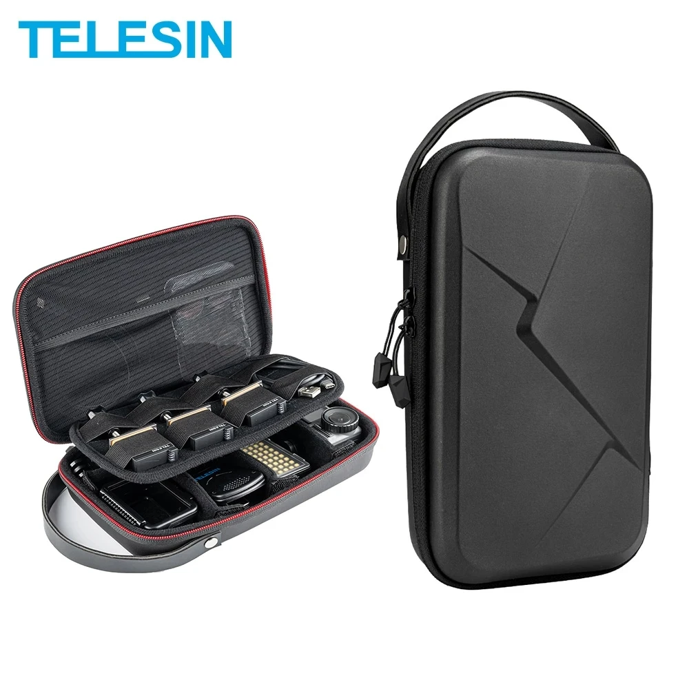 TELESIN Waterproof Action Camera Hard Carrying Case Storage Box Protective Bag for GoPro 13 12 11 10 DJI Action 5 4 Insta360 X4